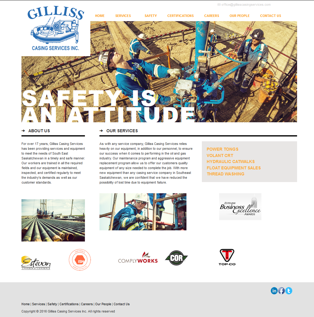 DMS Services Website Portfolio - Gilliss Casing Services