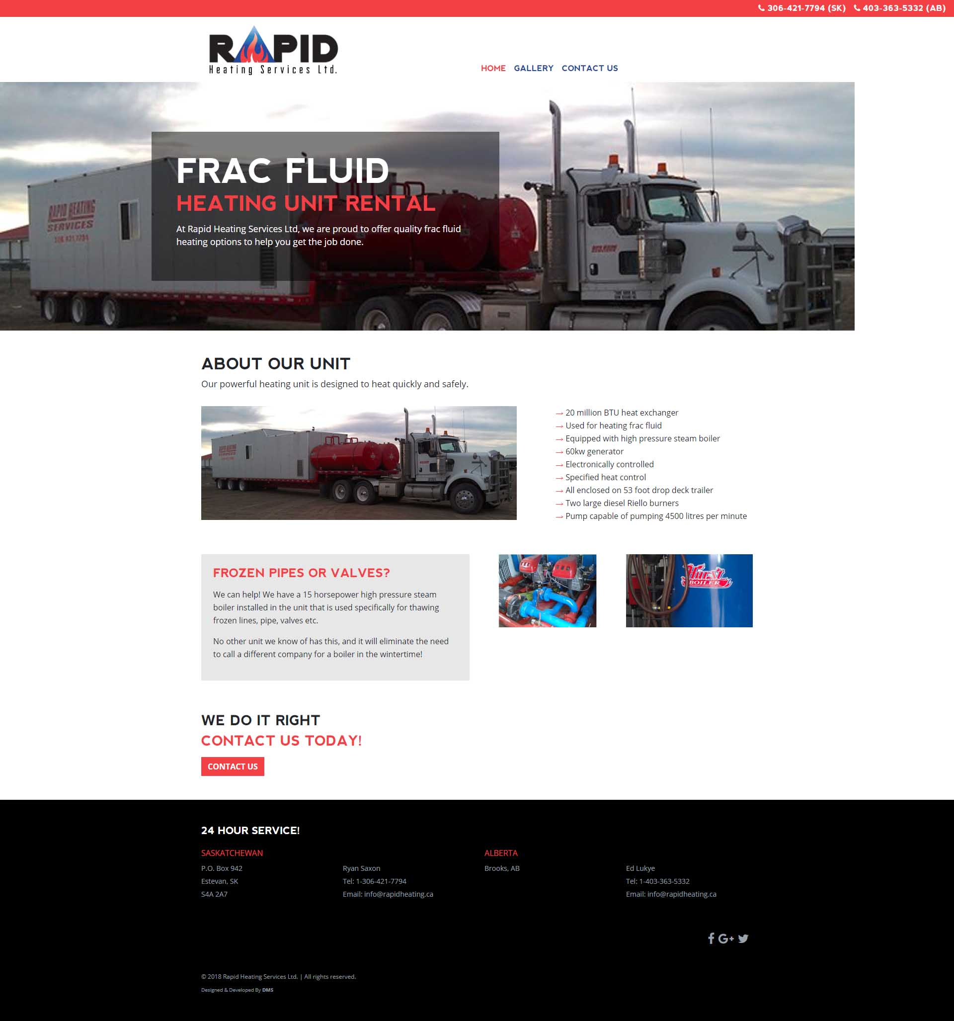 DMS Services Website Portfolio - Rapid Heating Services Ltd.