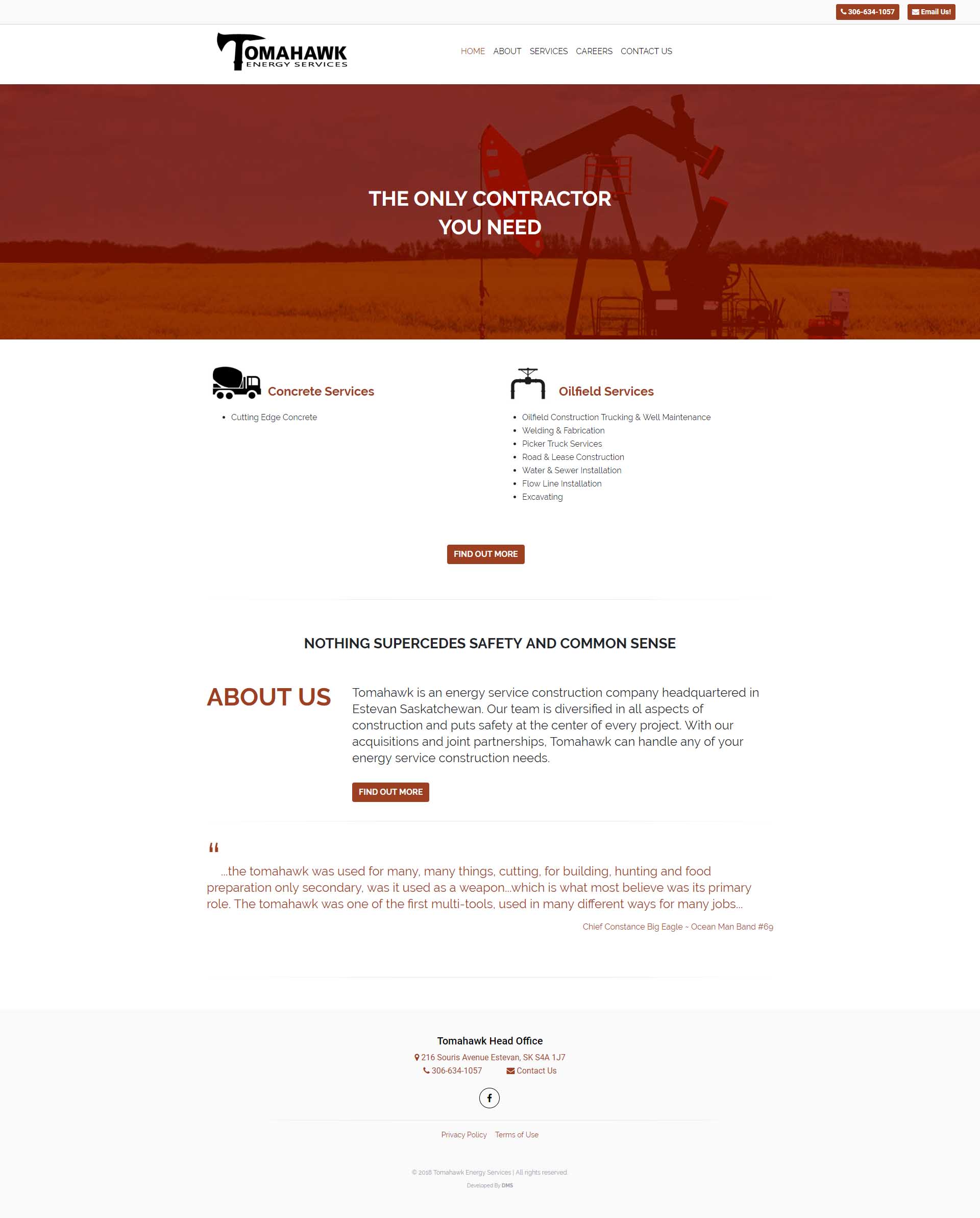 DMS Services Website Portfolio - Tomahawk Energy Services