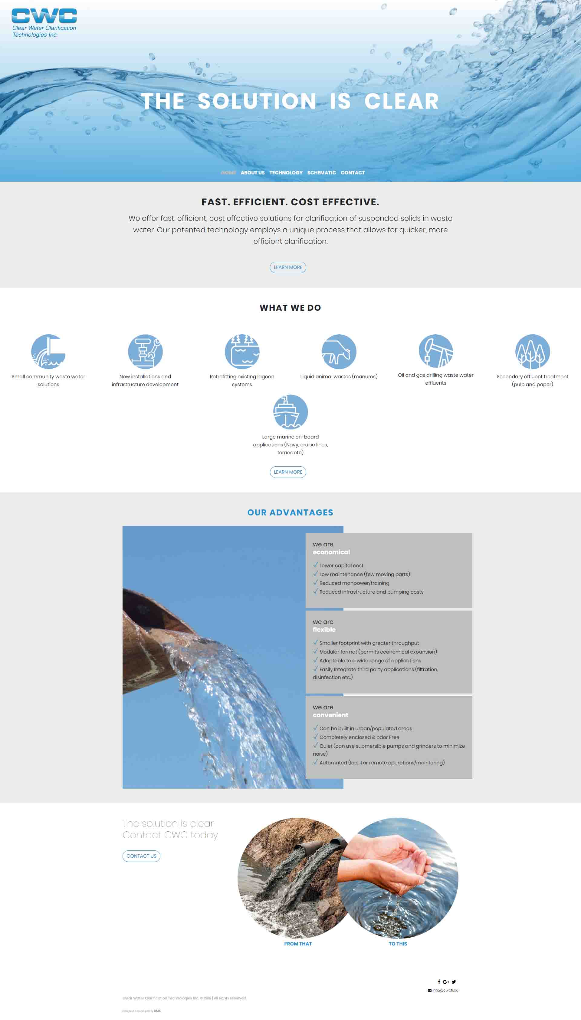 DMS Services Website Portfolio - Clear Water Clarification Technologies Inc