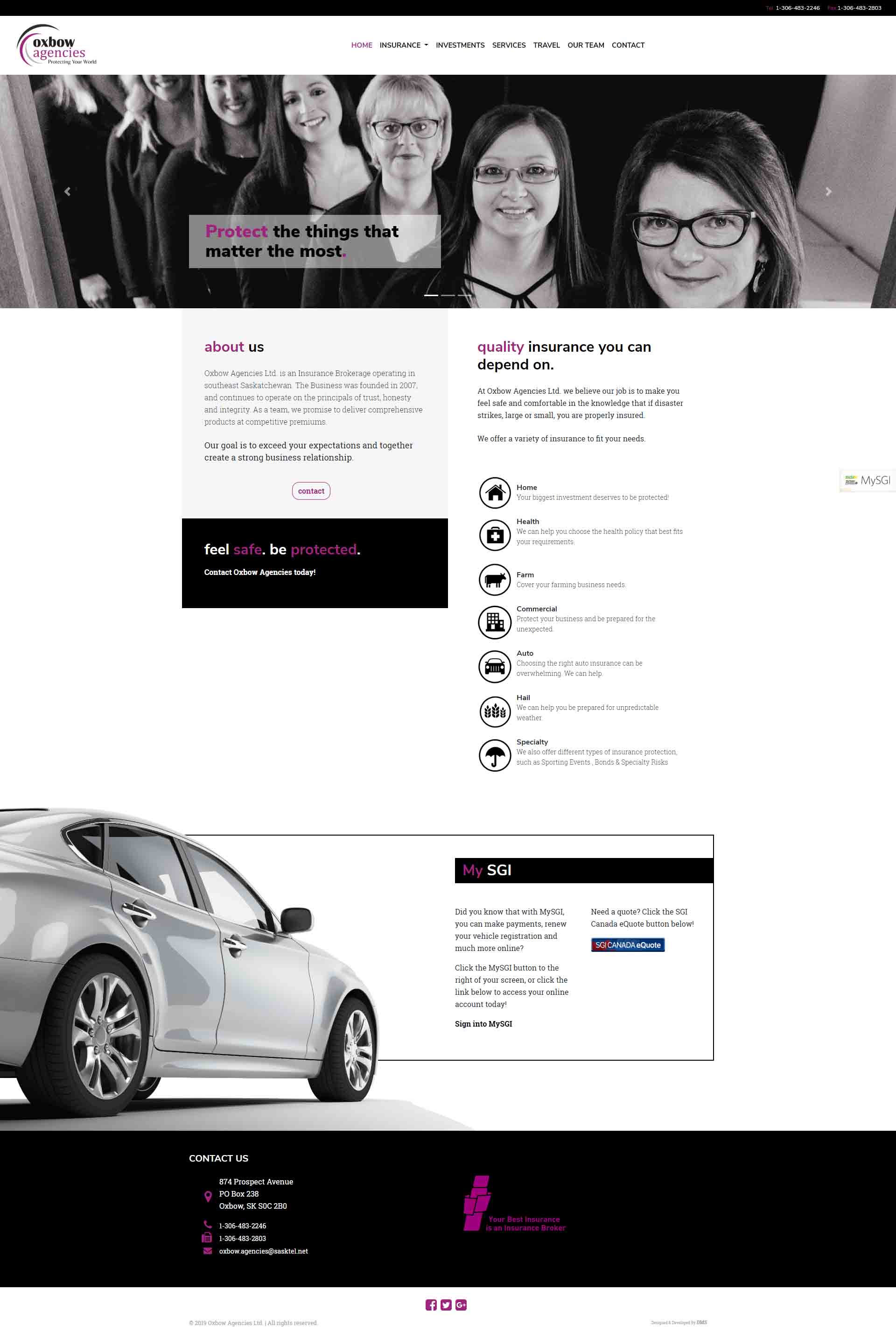 DMS Services Website Portfolio - Oxbow Agencies Ltd.