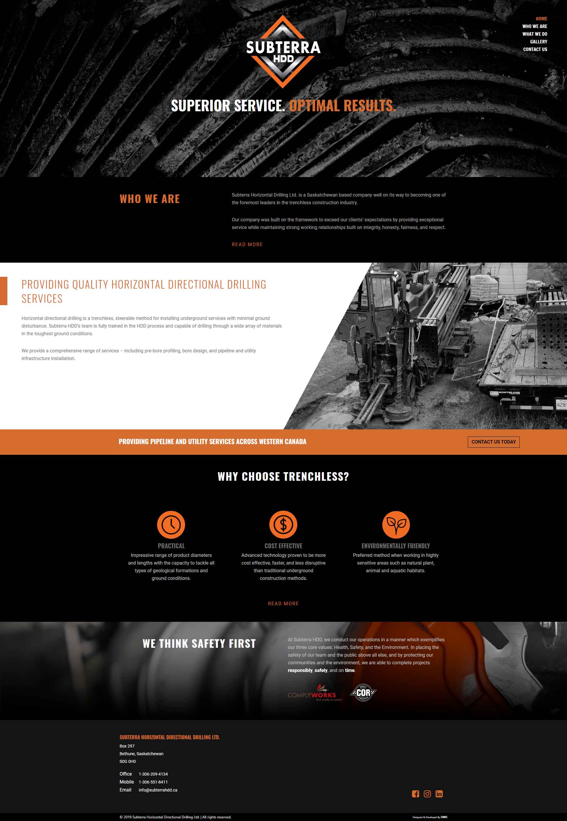 DMS Services Website Portfolio - Subterra Horizontal Directional Drilling Ltd.