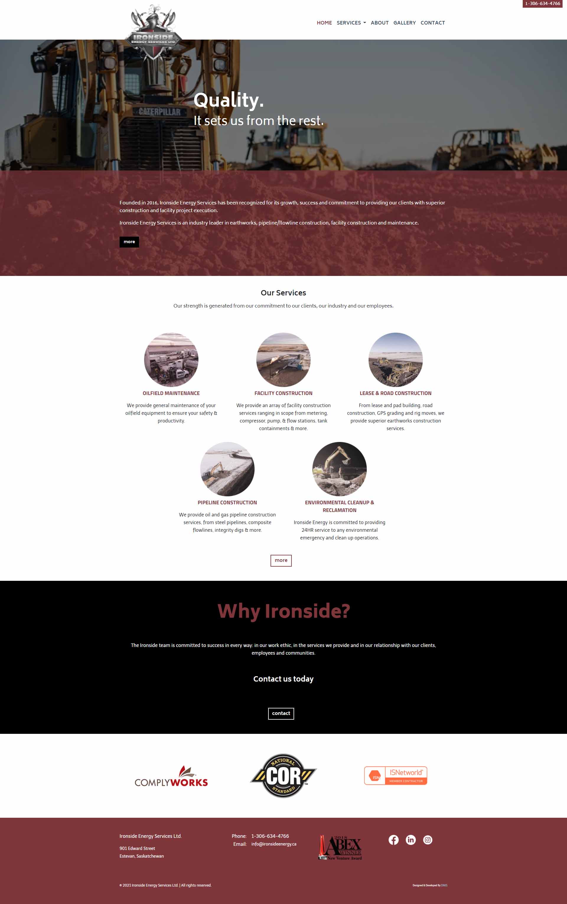 DMS Services Website Portfolio - Ironside Energy Services Ltd.