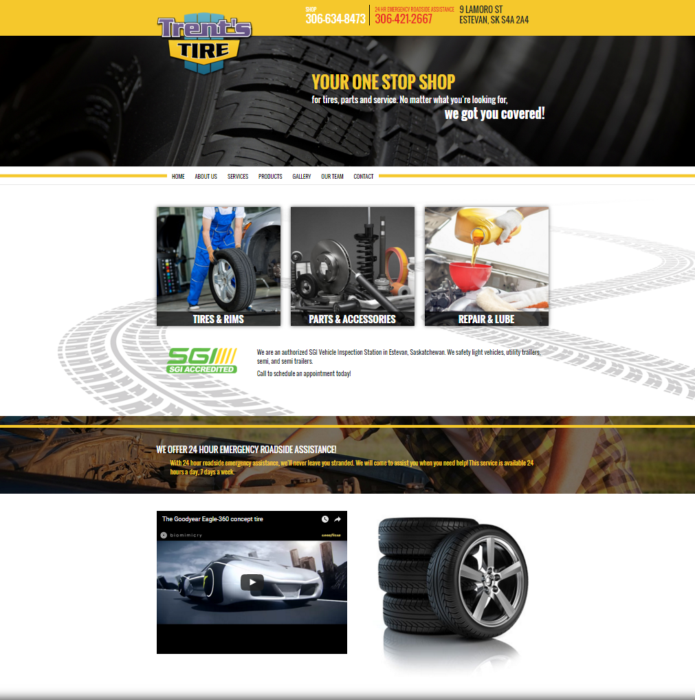 DMS Services Website Portfolio - Trent's Tire & Service