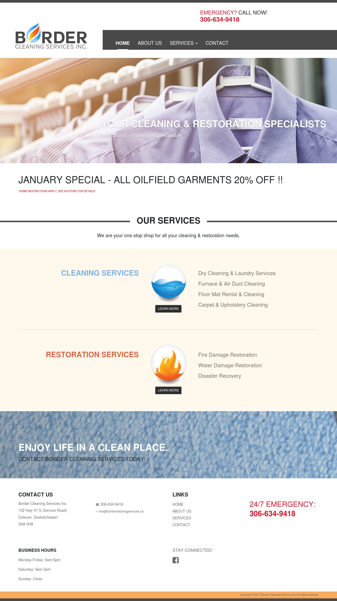 DMS Services Website Portfolio - Border Cleaning Services Inc.